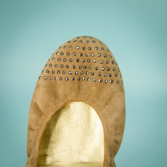 J Crew 7.5 Suede Leather Cece Studded Flats - Picture 5 of 9